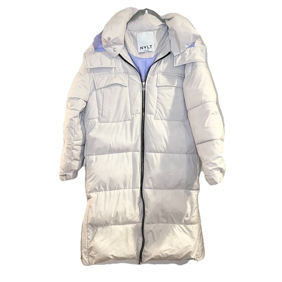 Anthropologie Jackets & Blazers - Anthropologie NVLT Full Length Puffer Coat Maxi Ski Vegan Down Off-White Gray M